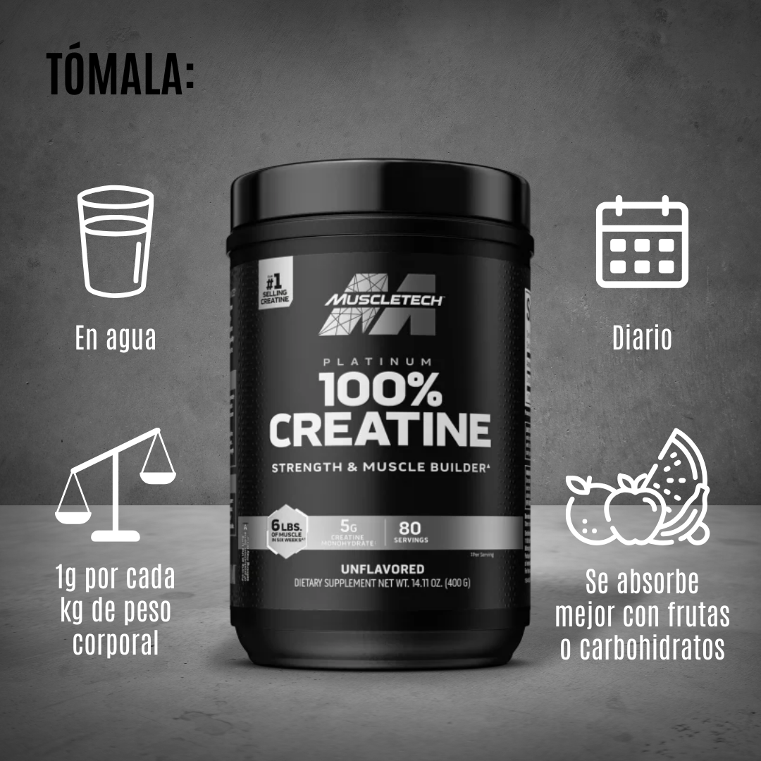 MT CREATINE MICRONIZADA PLATINUM 400G 80 SERVICIOS