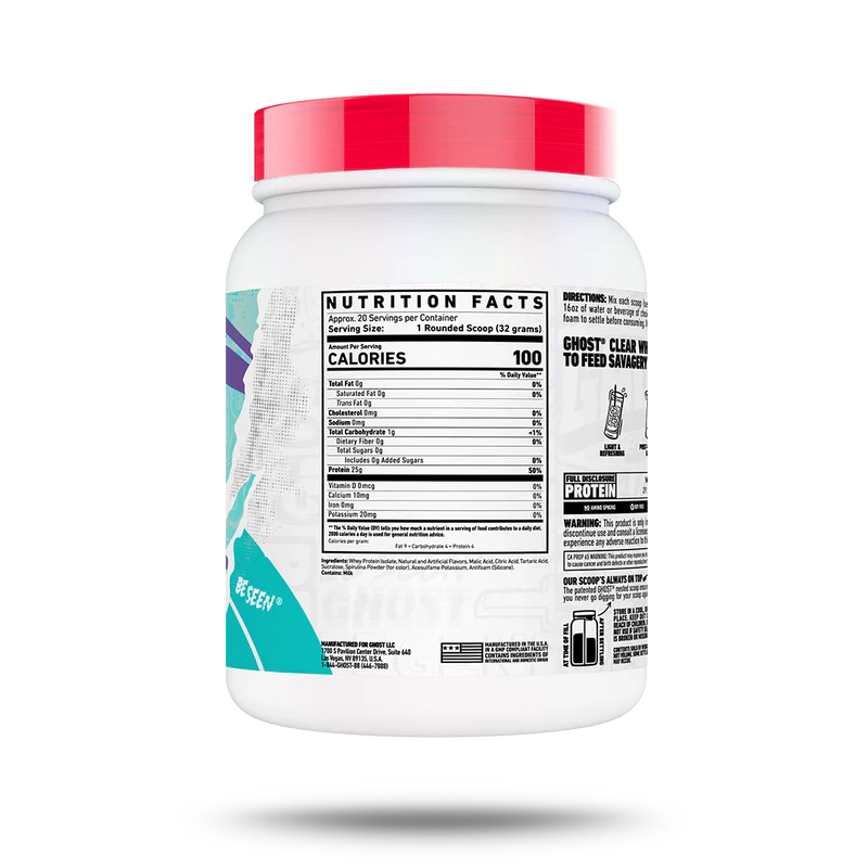 GHOST WHEY CLEAR ISOLATE 20 SERV