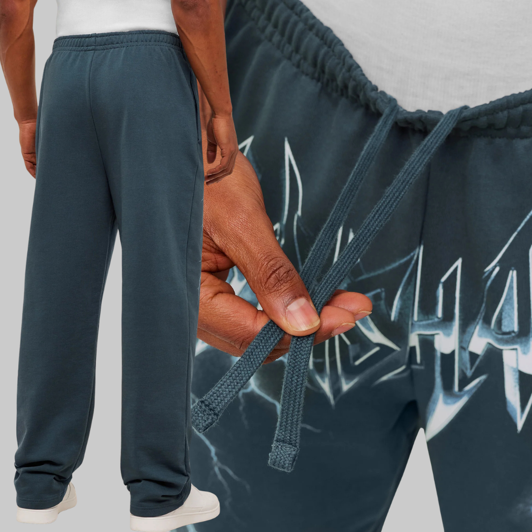 EAGLE BAND STYLE GRAPHIC STRAIGHT LEG PANTS