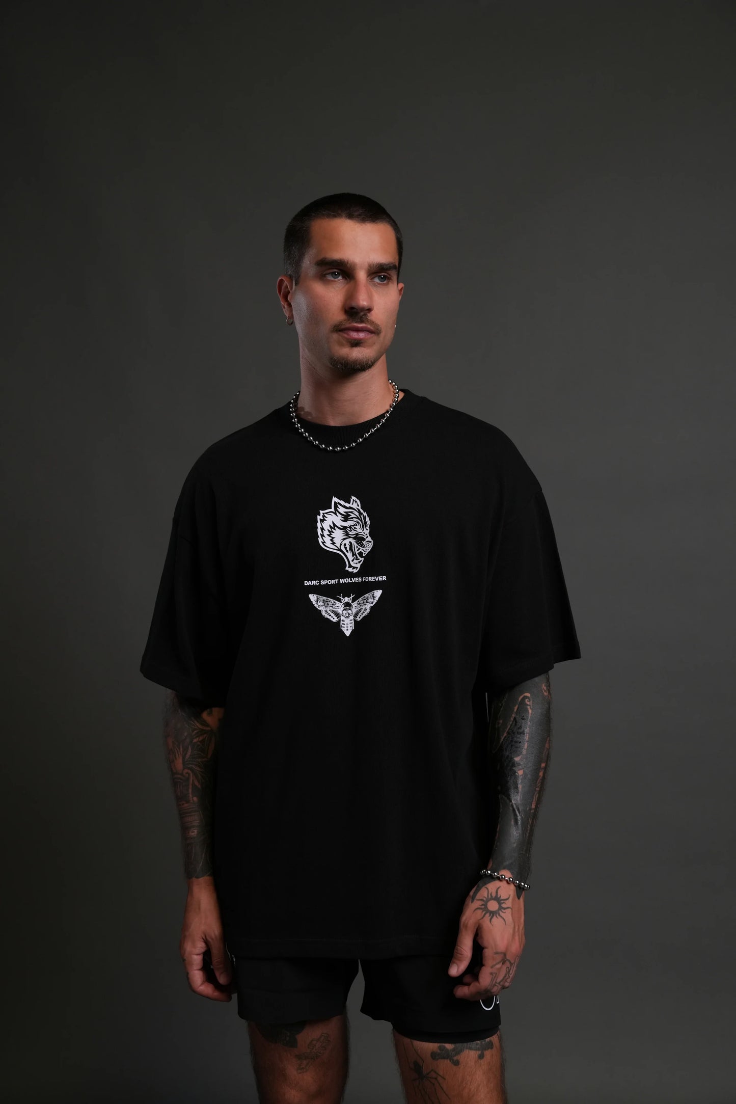 Hesh Flames Unisex "Premium" Oversized Tee in Black