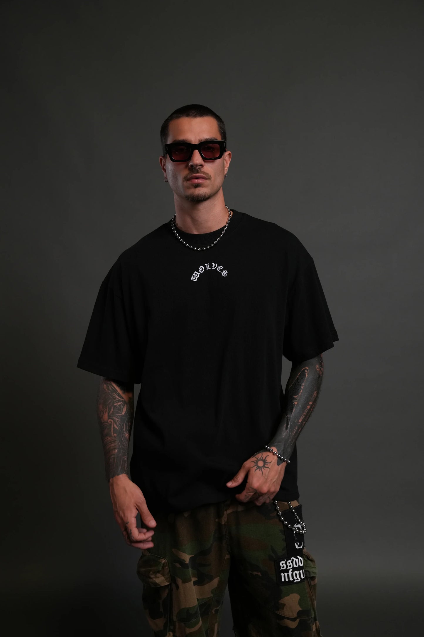 Wolves Never Back Down "Premium" Oversized Tee in Black