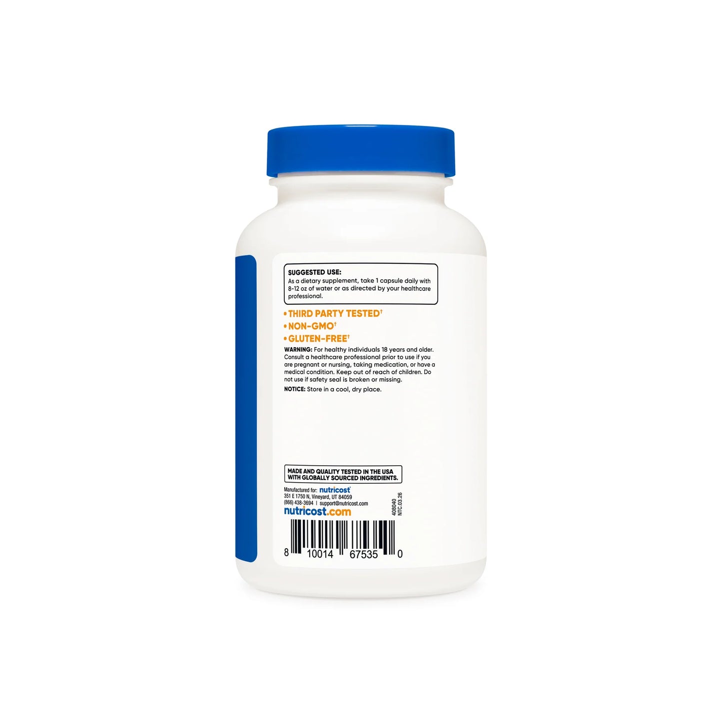 NUTRICOST N-ACETYL L-CYSTEINE (NAC) 600MG 180 CAPS