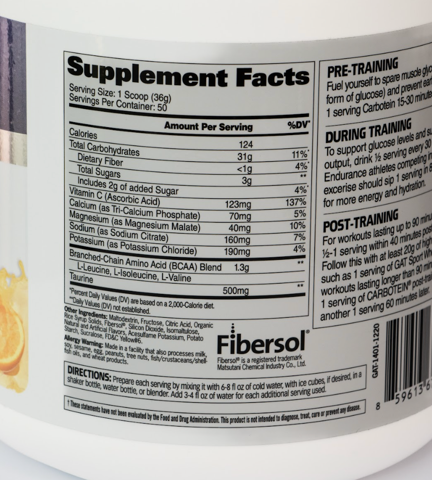 GAT CARBOTEIN GLYCOGEN LOADER 50 SERV