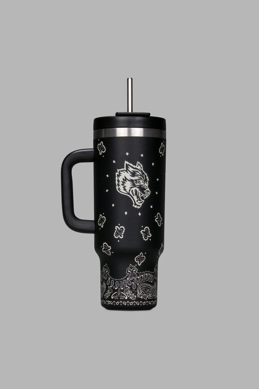 WESTERN WOLF TRAVEL TUMBLER
