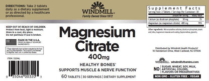 WHP MAGNESIUM CITRATE 400MG 60 TABS