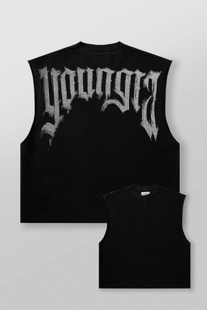 DROP SHOULDER KNIT CUT-OFF #3012