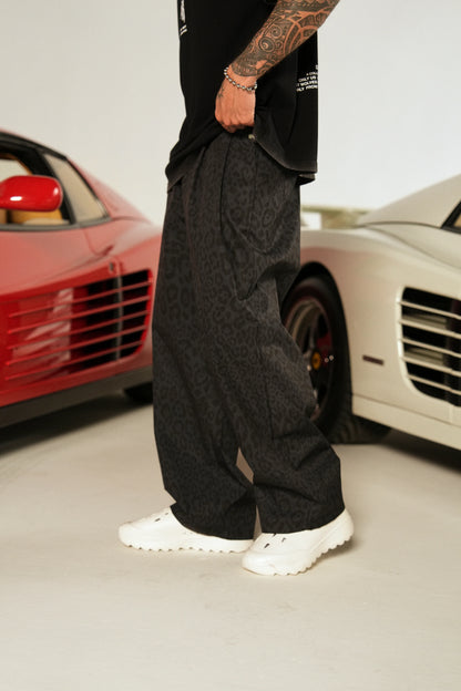 LOYALTY PATCH HADI PANTS CHARCOAL LEOPARD