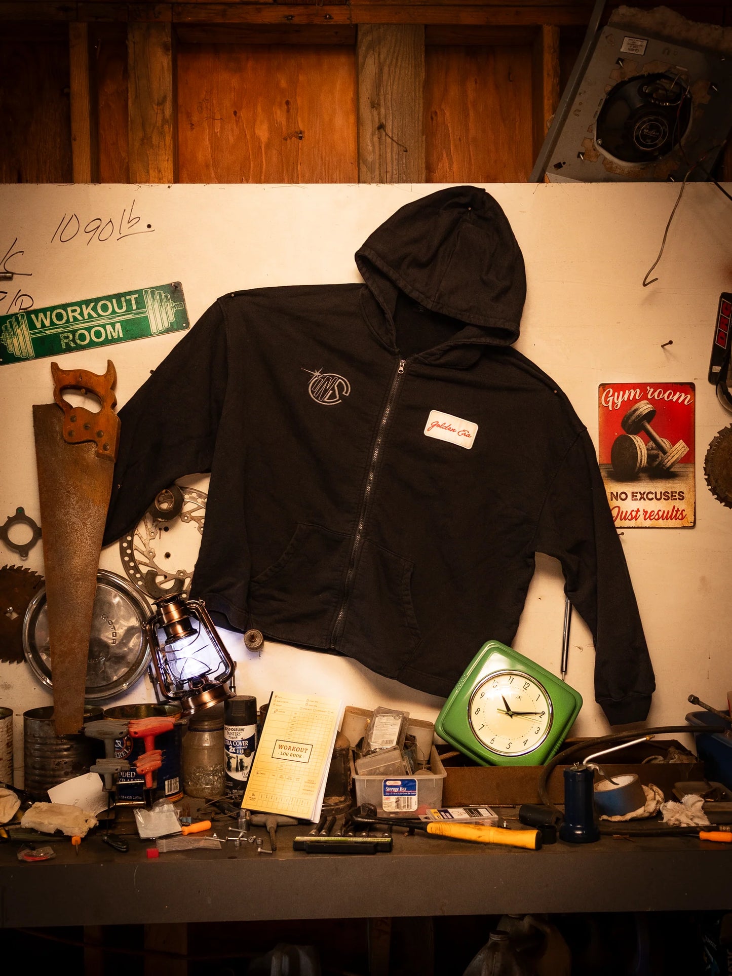 OG BLACK VINTAGE WASHED ZIP UP HOODIE