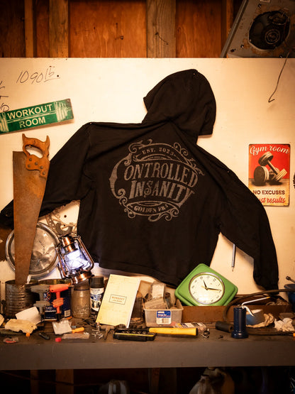 OG BLACK VINTAGE WASHED ZIP UP HOODIE