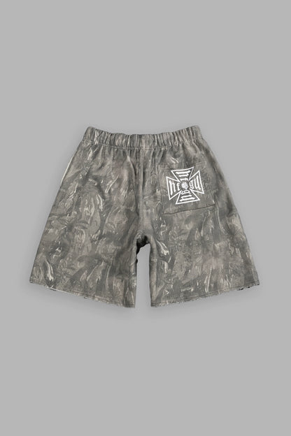 DUAL CORE RAW HEM OVERSIZED POST LOUNGE SWEAT SHORTS