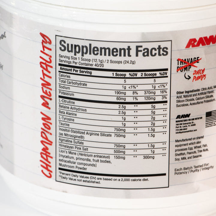 RAW CBUM PUMP 40 SERV