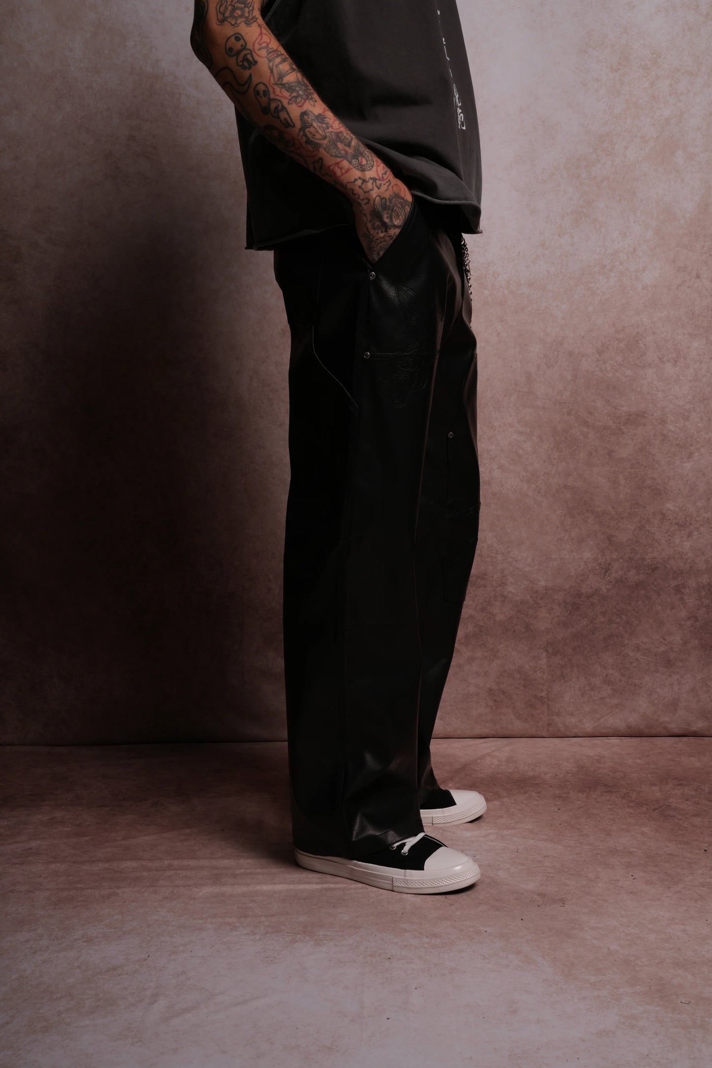 EMBOSSED LEATHER HOFFA V2 PANTS