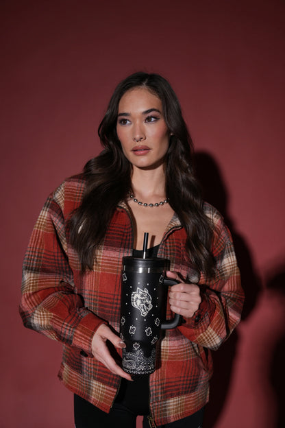WESTERN WOLF TRAVEL TUMBLER