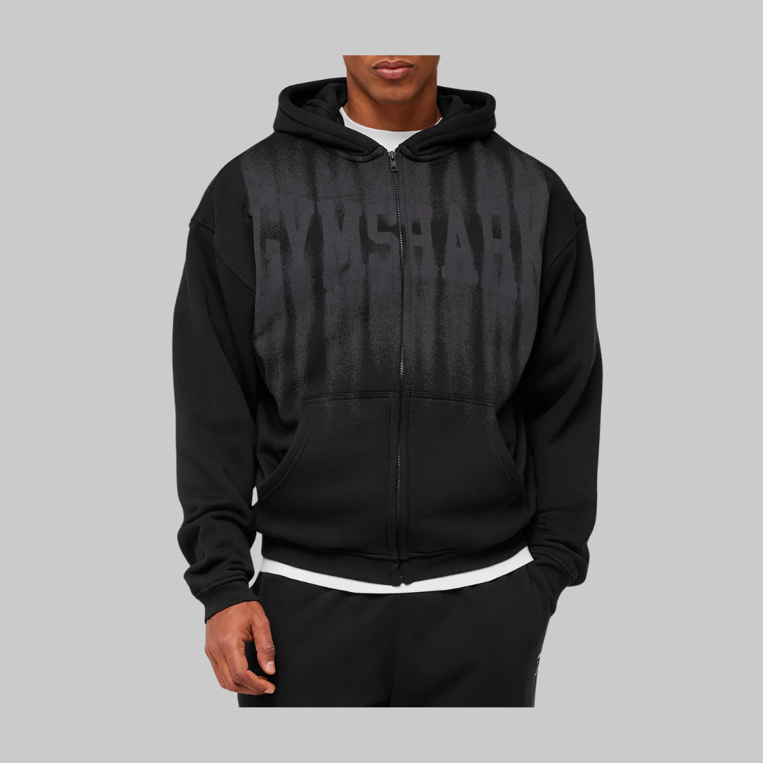 FADE GRAPHIC ZIP THROUGH HOODIE