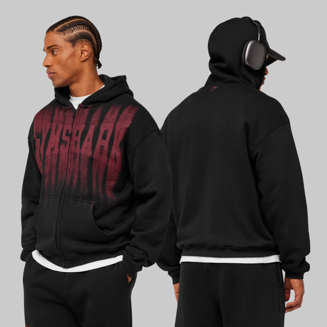 FADE GRAPHIC ZIP THROUGH HOODIE