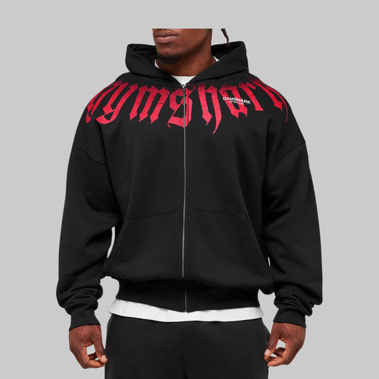 FADE GRAPHIC ZIP UP HOODIE EXTREME OVERSIZED