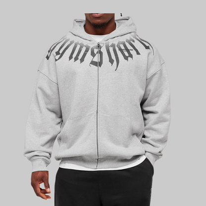 FADE GRAPHIC ZIP UP HOODIE EXTREME OVERSIZED