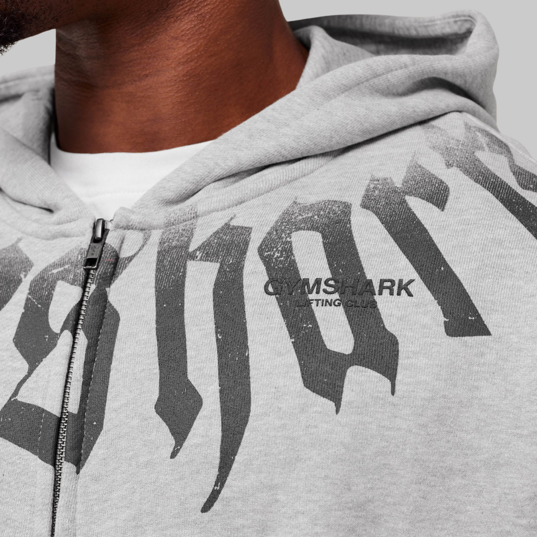 FADE GRAPHIC ZIP UP HOODIE EXTREME OVERSIZED