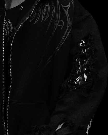 TARNISHED LEVIATHAN OVERSIZED ZIP-UP HOODIE
