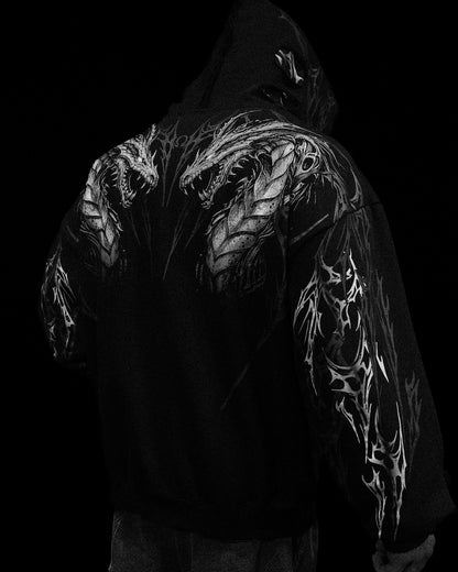TARNISHED LEVIATHAN OVERSIZED ZIP-UP HOODIE