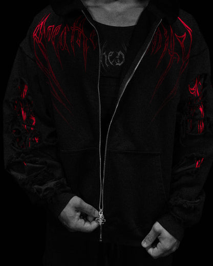 TARNISHED LEVIATHAN OVERSIZED ZIP-UP HOODIE