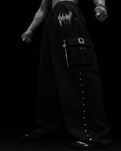 METALLIC TACTICAL UNCUFFED CARGOS
