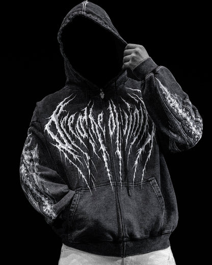DEATH SLAYER OVERSIZED ZIP-UP HOODIE
