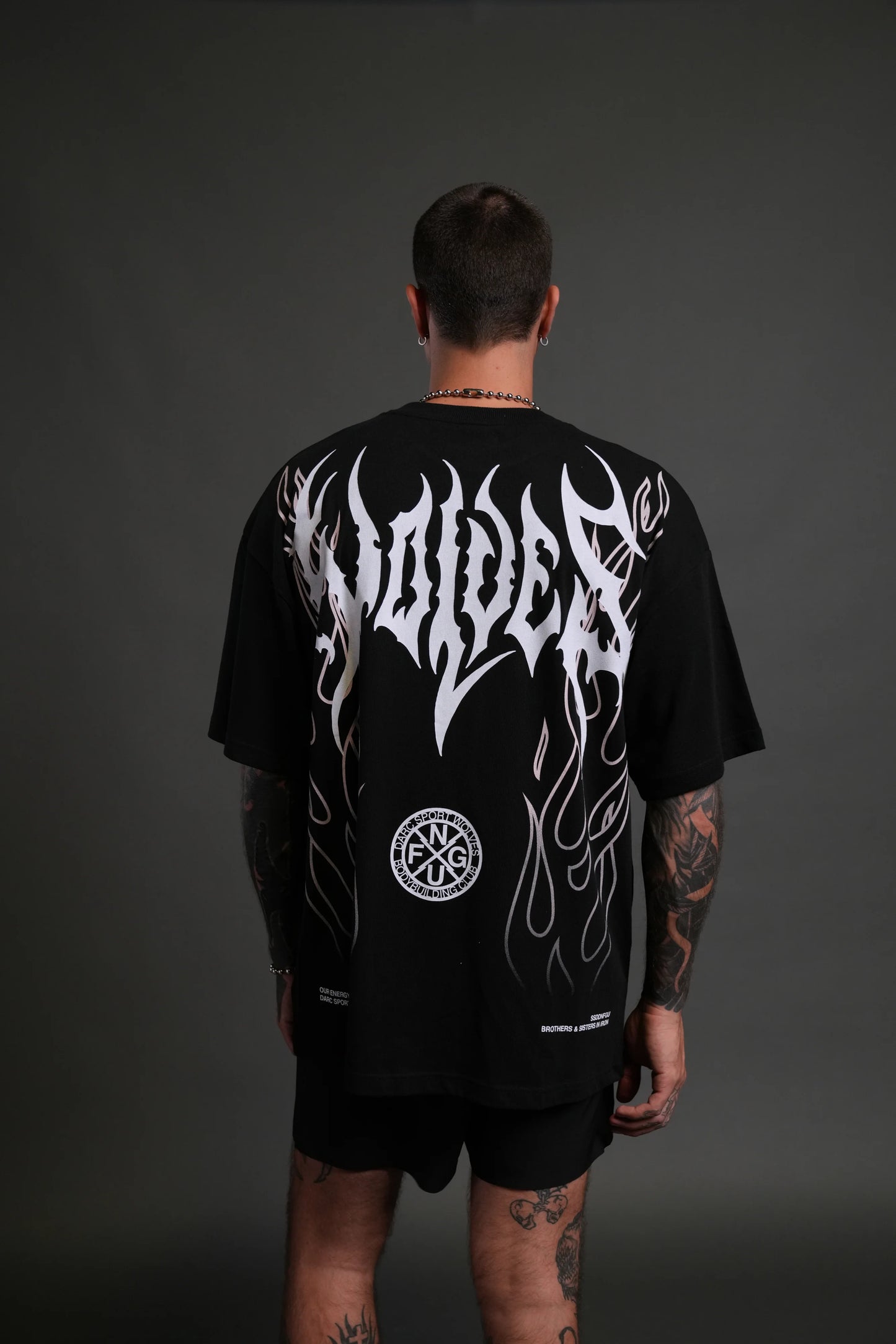 Hesh Flames Unisex "Premium" Oversized Tee in Black