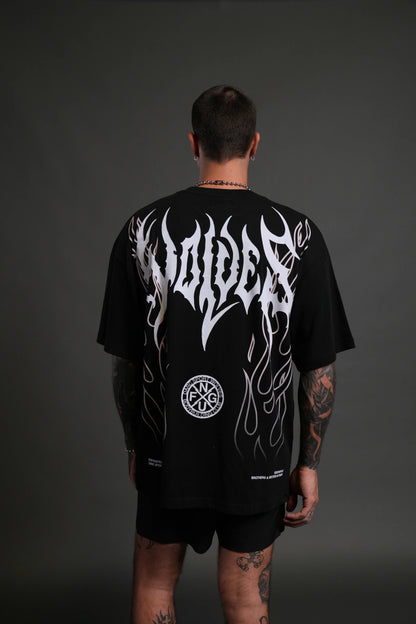 Hesh Flames Unisex "Premium" Oversized Tee in Black