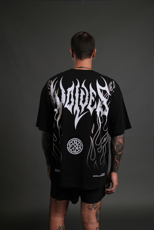 Hesh Flames Unisex "Premium" Oversized Tee in Black