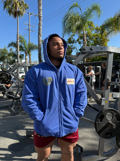 OG BLACK VINTAGE WASHED ZIP UP HOODIE