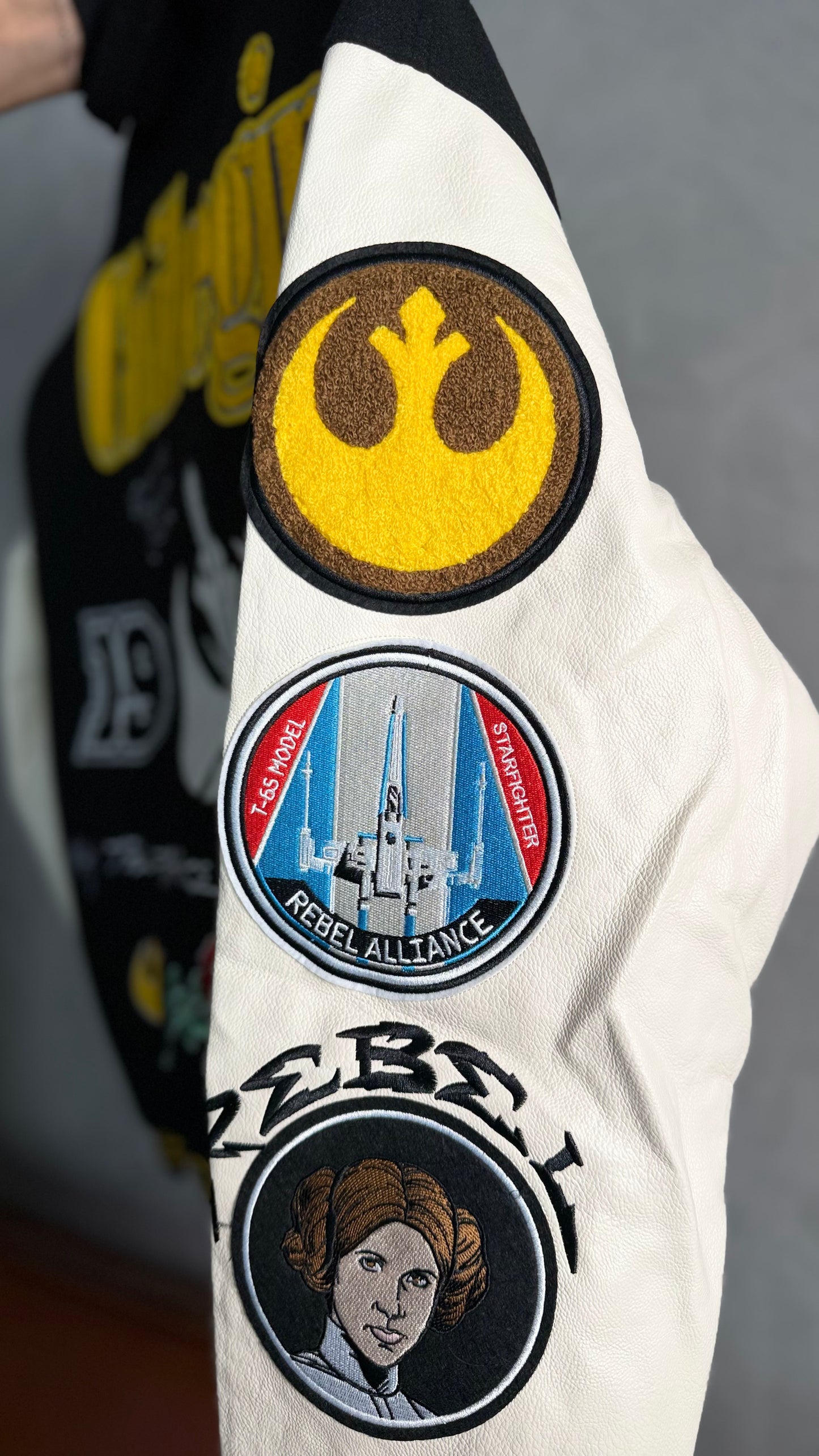 REBELLION COLLARED LETTERMAN JACKET