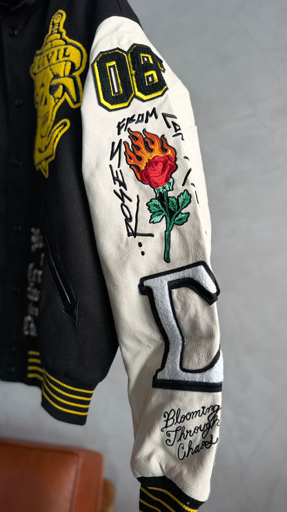 REBELLION COLLARED LETTERMAN JACKET