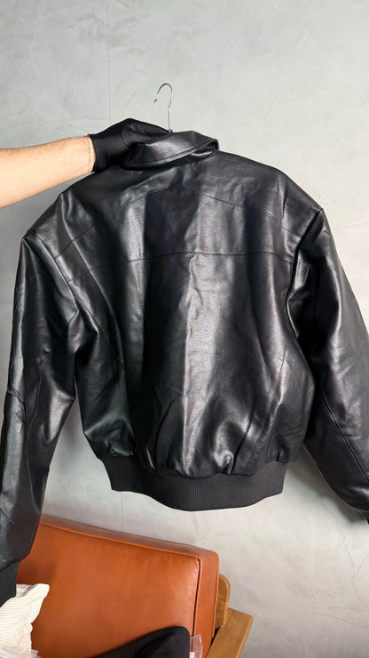 METAL CORE LEATHER MOTTO JACKET