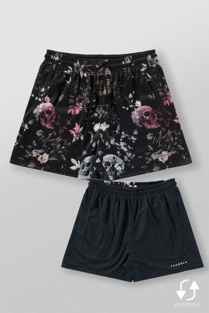 SKULLS & ROSES REVERSIBLE SHORTS #1111