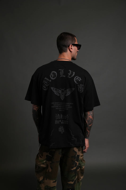 Wolves Never Back Down "Premium" Oversized Tee in Black