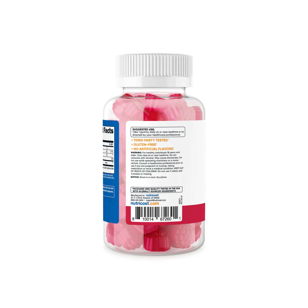 NUTRICOST MELATONIN GUMMIES 5MG 180 SERVS