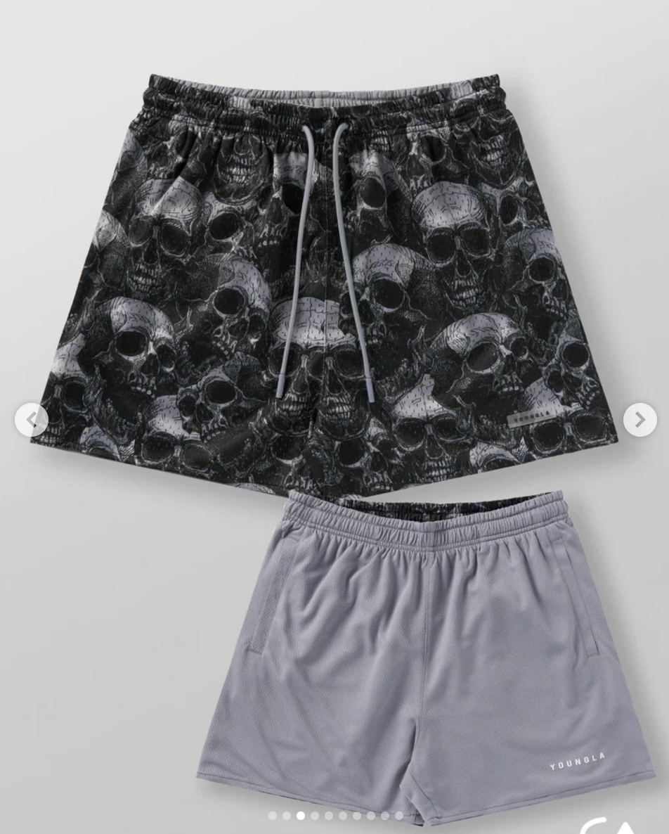 SKULLS & ROSES REVERSIBLE SHORTS #1111