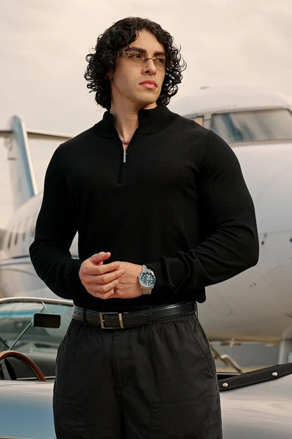 MONACO WOOL QUARTER-ZIP SWEATERS #8048