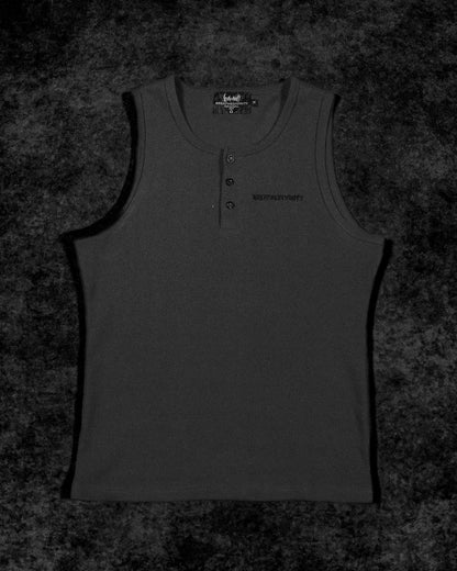 METALLIC HENLEY CUT-OFF