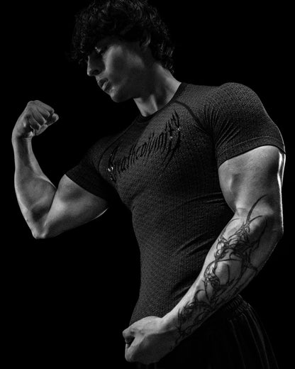 DOOM TECH™ ARMORED VENOM TEXTURE SHORT SLEEVE COMPRESSION (AUG)
